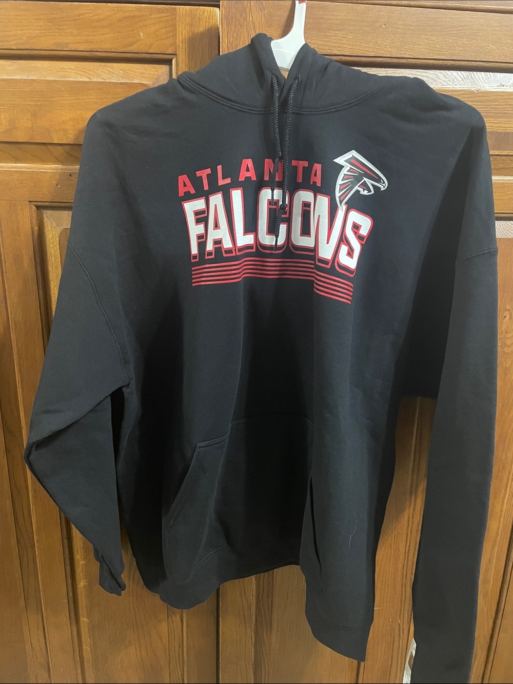 NFL Atlanta Falcons Black Hoodie with Red & White Logo NWT Sz. 2X unisex